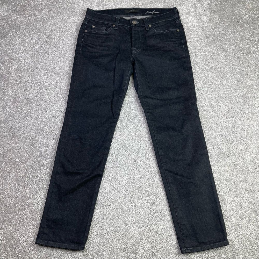 7 For All Mankind Josefina Jeans Women’s 25 Black Slim Straight Low Rise Denim